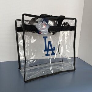 Los Angeles LA Dodgers MLB Fanatics Clear Logo Tote Bag with Zipper